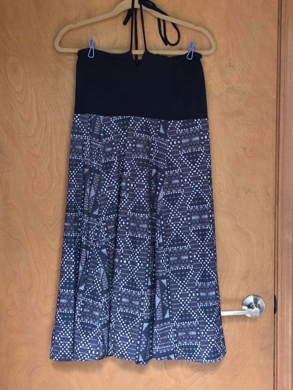 Women’s Prana Solana Black, White, Gray Print Convertible Dress
